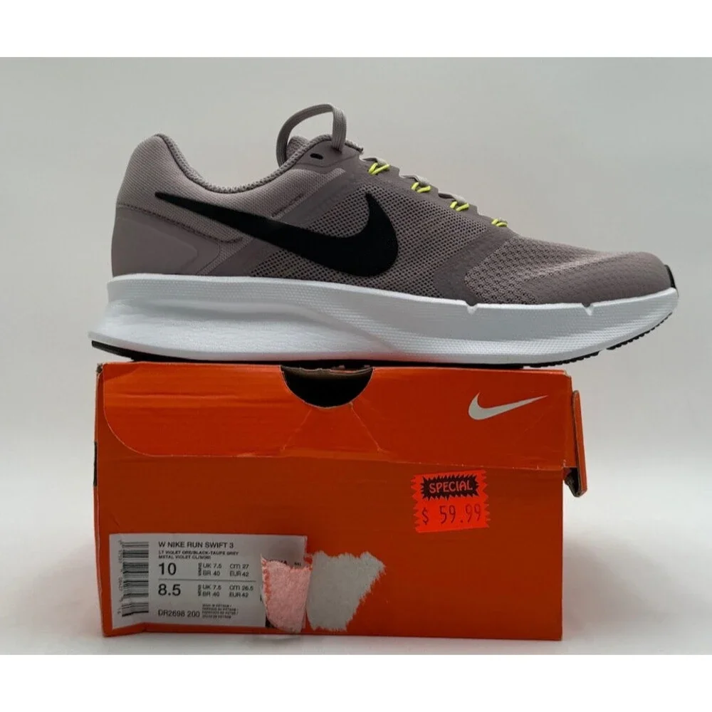 Nike RUN SWIFT 3 Unisex NEW Running Sneaker Smoke Gray US Size W:10/M:8.5